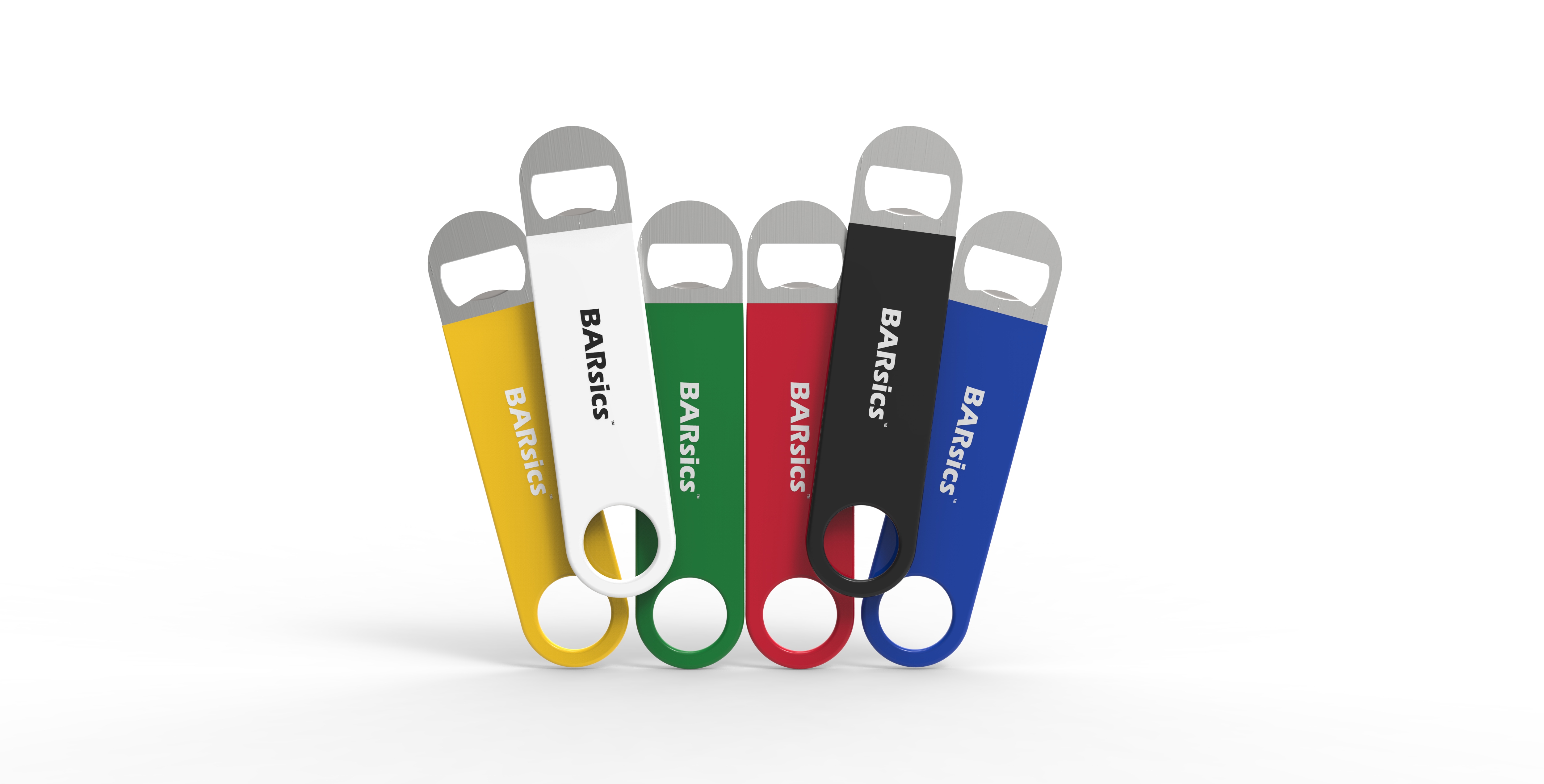 7 inches Vinyl Wrapped Stainless Steel Speed Bottle Opener (Multi Colors 6-Pack)